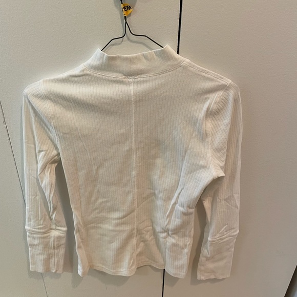 Free People Intimately White Mockneck Long Sleeve Ribbed Shirt - Picture 4 of 4